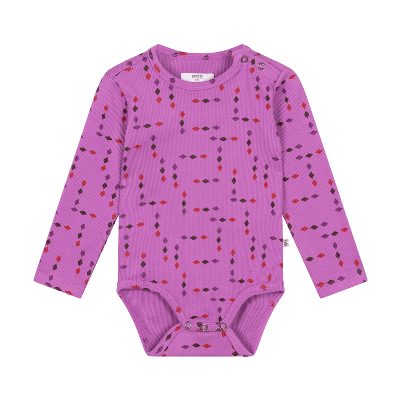 bodysuit LS - pixel diamond