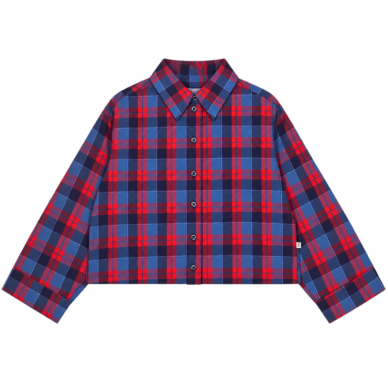 boxy blouse long sleeve - club check