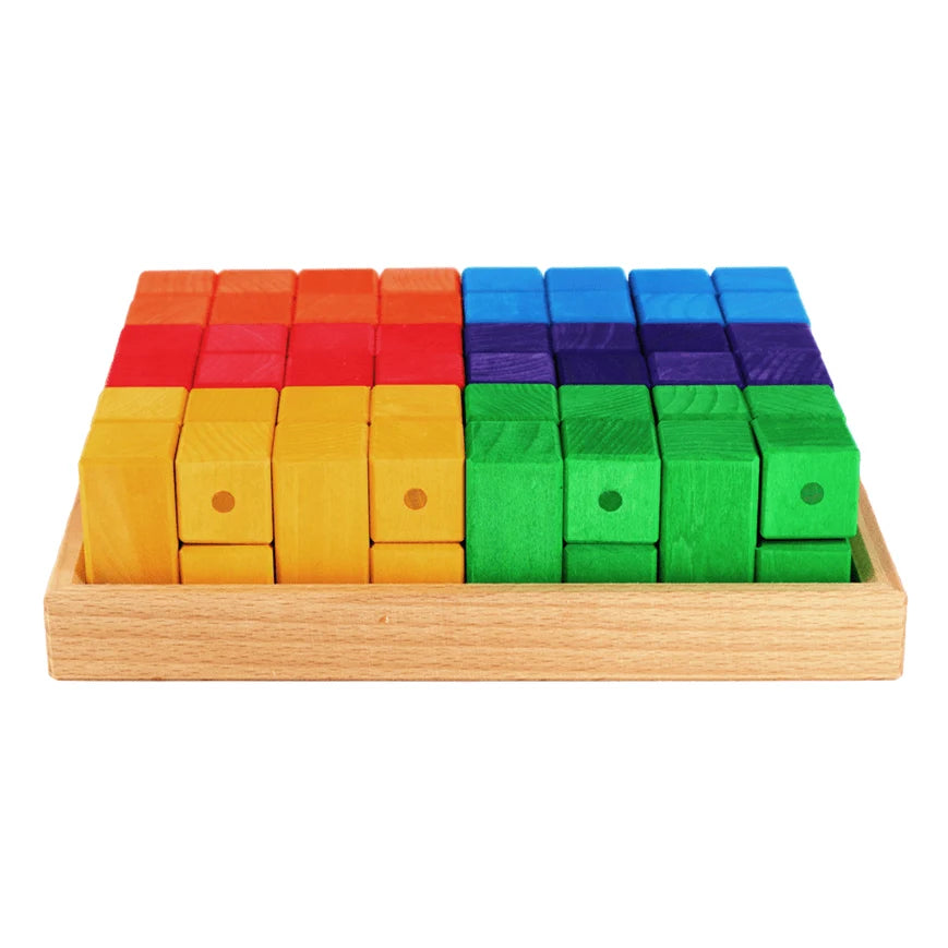 Bauspiel Corner Blocks 24-piece colourful wooden building set for open-ended play