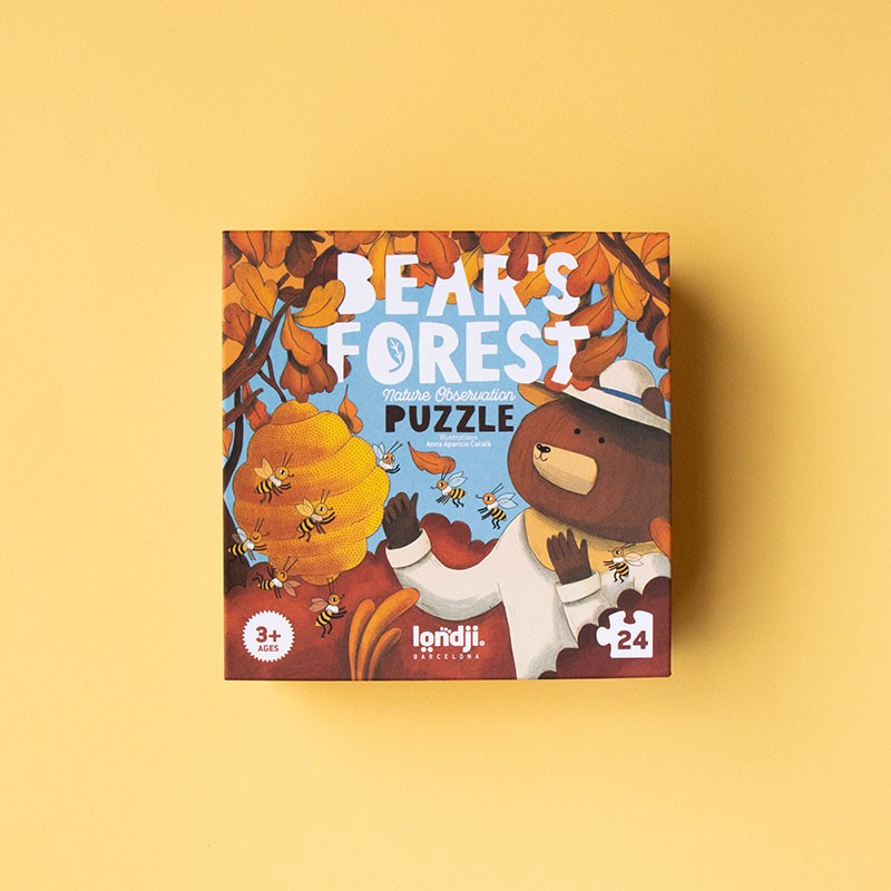 24-piece bears and forest friends puzzle with hidden animals, for kids ages 3+ – doubles as an observation game