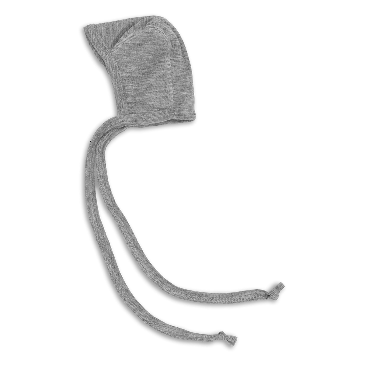 Engel Natur baby bonnet in organic merino wool fleece, grey melange colour