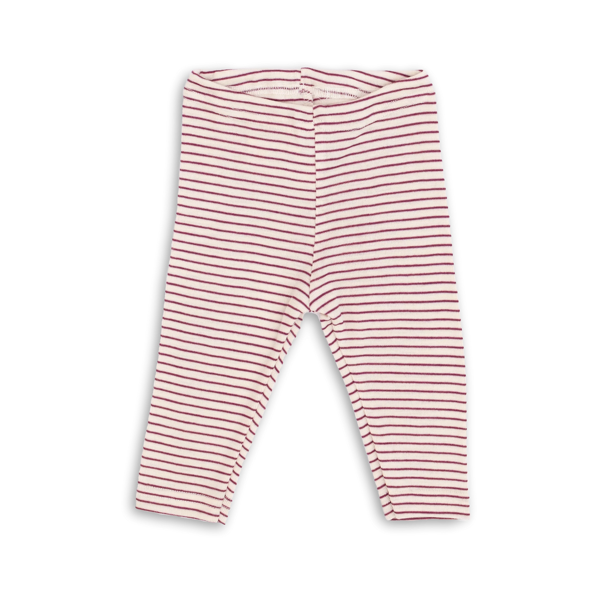 Engel Natur baby leggings in organic wool and silk, natural orchid stripe