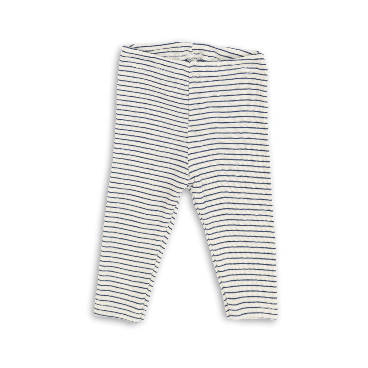 Engel Natur baby leggings in organic wool and silk, natural navy blue stripe