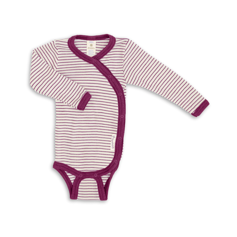 Engel Natur wrap body for newborns in organic wool and silk, natural orchid stripe
