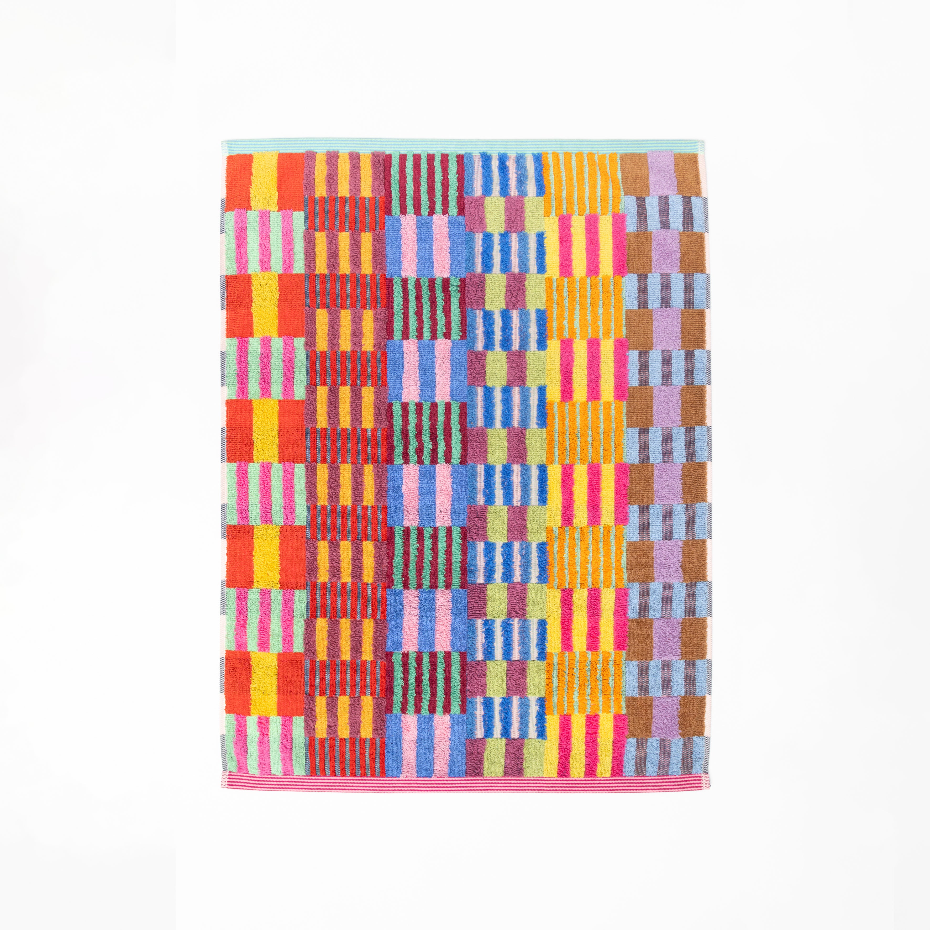 Foekje Fleur bath mat 100 Tulip Quilt made from 100% cotton, crafted from leftover yarns, colourful sustainable bath mat, 60 x 80 cm