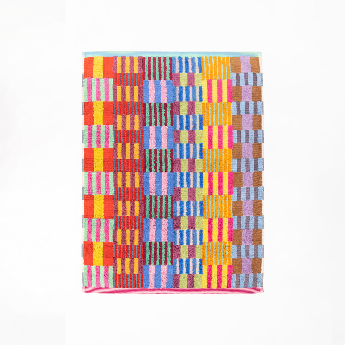 Foekje Fleur bath mat 100 Tulip Quilt made from 100% cotton, crafted from leftover yarns, colourful sustainable bath mat, 60 x 80 cm