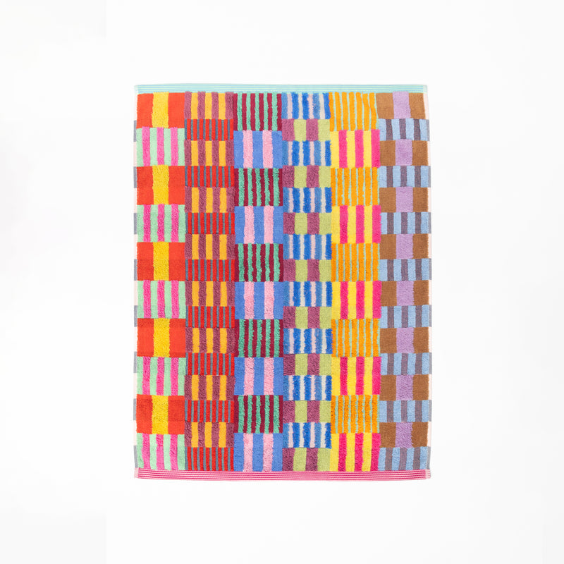 Foekje Fleur bath mat 100 Tulip Quilt made from 100% cotton, crafted from leftover yarns, colourful sustainable bath mat, 60 x 80 cm
