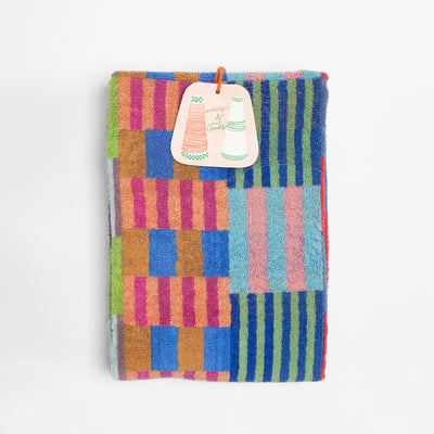 Foekje Fleur Bath Towel 73 Tulip Quilt – eco-friendly 100% cotton towel from the Odds & Ends collection, made in Portugal with recycled dyed yarns