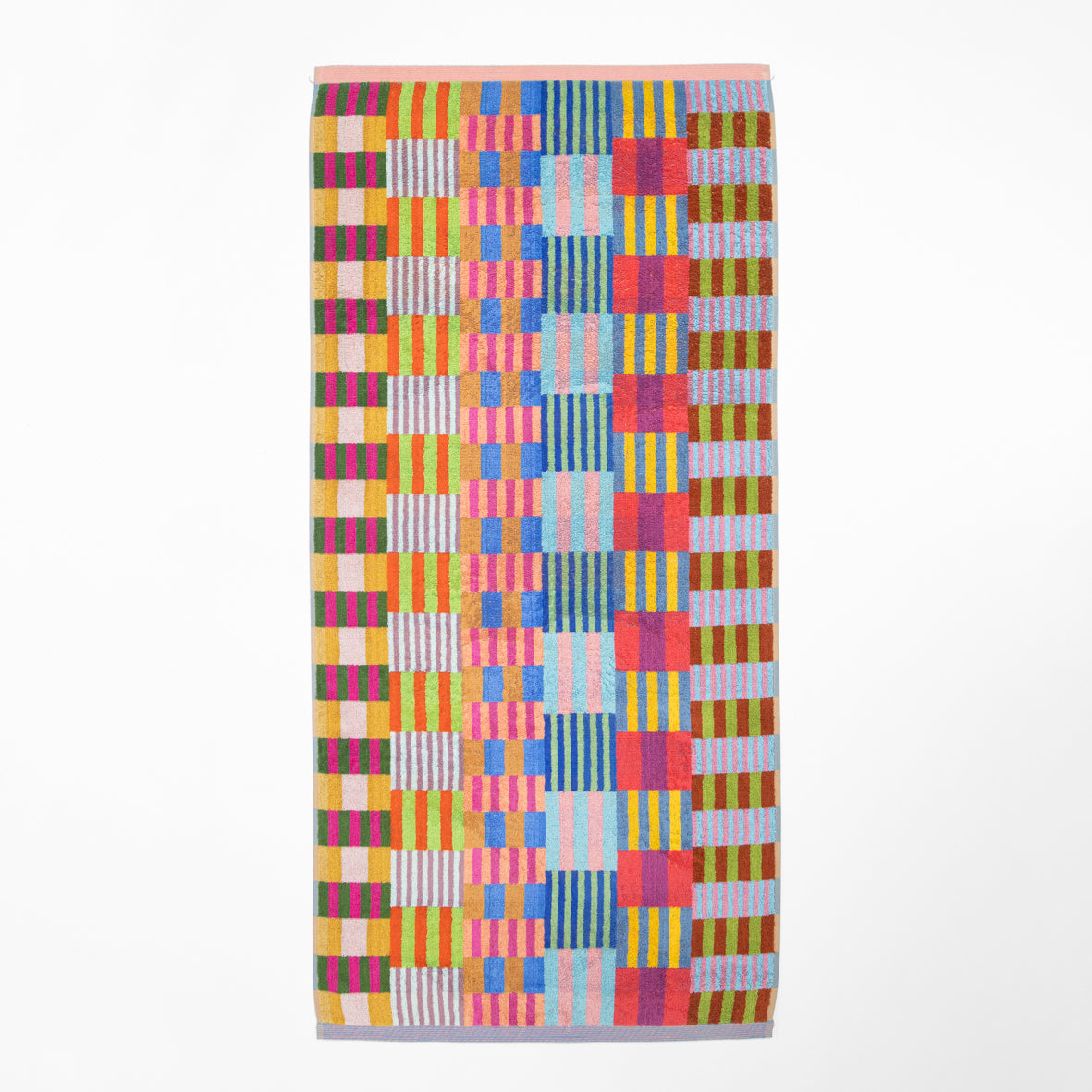 Foekje Fleur Bath Towel 73 Tulip Quilt – eco-friendly 100% cotton towel from the Odds & Ends collection, made in Portugal with recycled dyed yarns