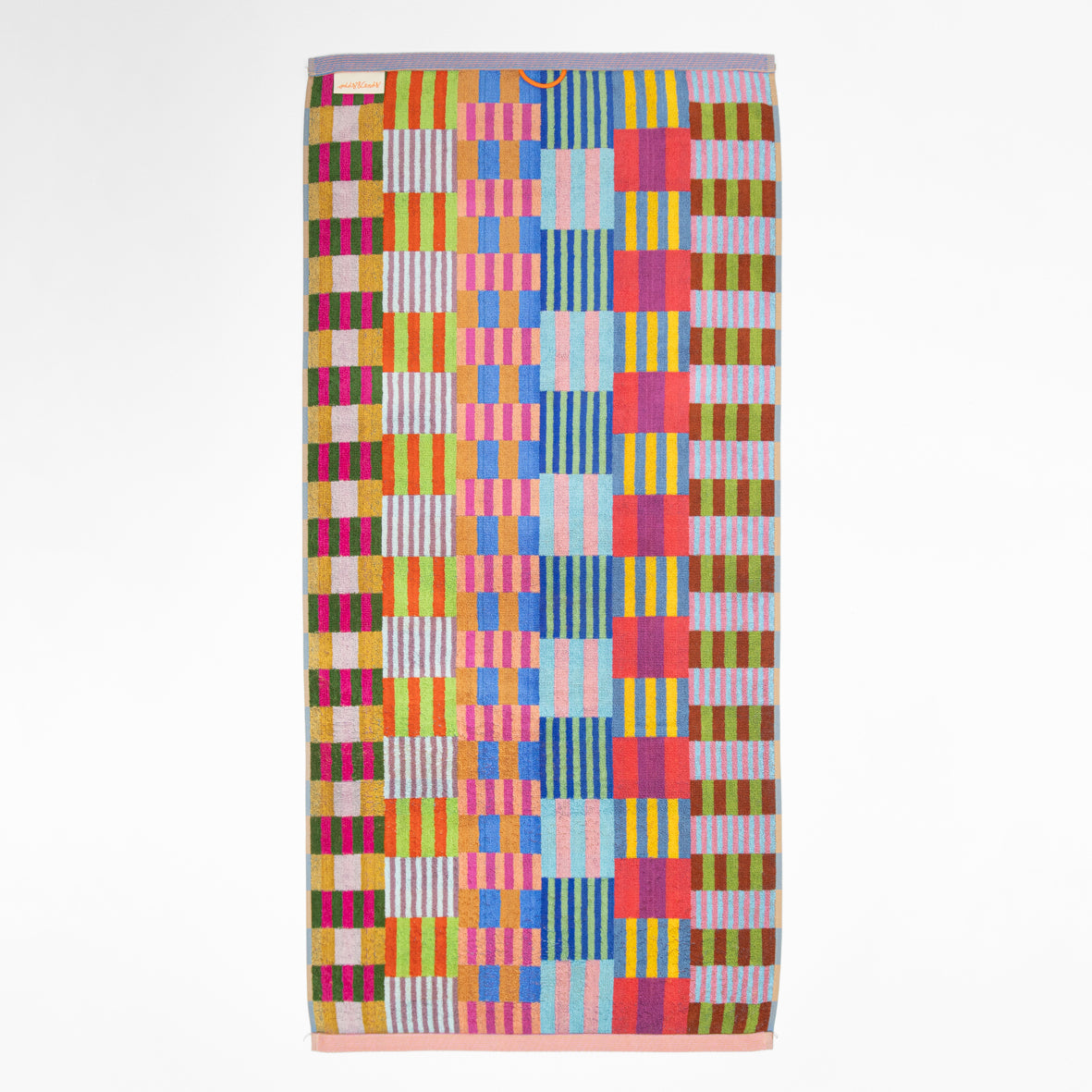 Foekje Fleur Bath Towel 73 Tulip Quilt – eco-friendly 100% cotton towel from the Odds & Ends collection, made in Portugal with recycled dyed yarns