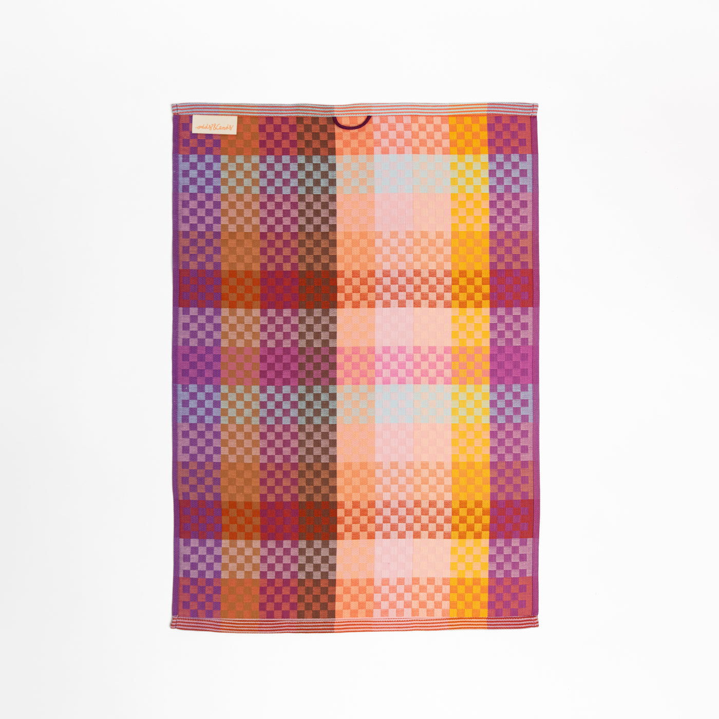Foekje Fleur Tea Towel #86A Checkered Check – eco-friendly 100% cotton tea towel from the Odds & Ends collection, made in Portugal with leftover dyed yarns