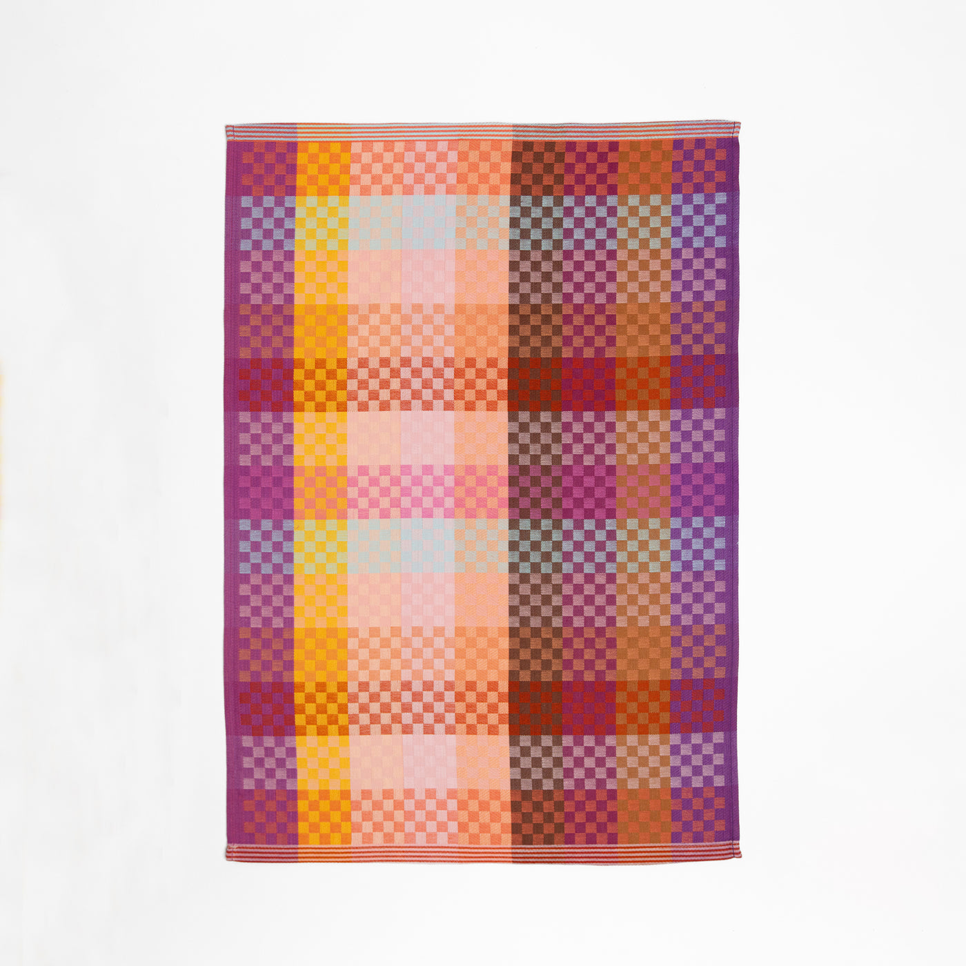 Foekje Fleur Tea Towel #86A Checkered Check – eco-friendly 100% cotton tea towel from the Odds & Ends collection, made in Portugal with leftover dyed yarns