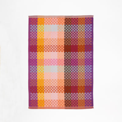 Foekje Fleur Tea Towel #86A Checkered Check – eco-friendly 100% cotton tea towel from the Odds & Ends collection, made in Portugal with leftover dyed yarns