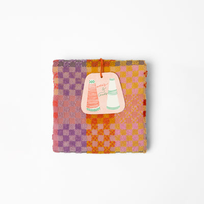 Foekje Fleur Tea Towel #86A Checkered Check – eco-friendly 100% cotton tea towel from the Odds & Ends collection, made in Portugal with leftover dyed yarns