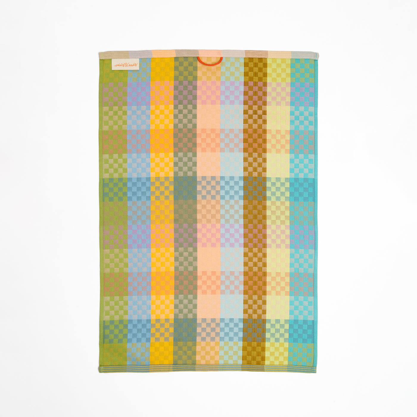 Foekje Fleur Tea Towel #87B Checkered Check – eco-friendly 100% cotton tea towel from the Odds & Ends collection, made in Portugal with leftover dyed yarns