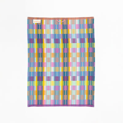 Foekje Fleur tea towel #92B – colourful cotton tea towel made from industry leftover yarns