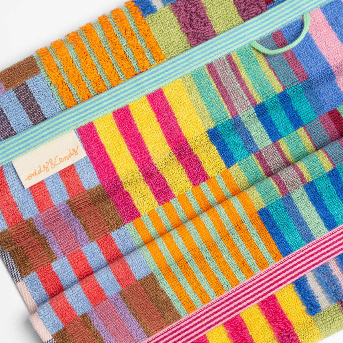 Foekje Fleur bath mat 100 Tulip Quilt made from 100% cotton, crafted from leftover yarns, colourful sustainable bath mat, 60 x 80 cm