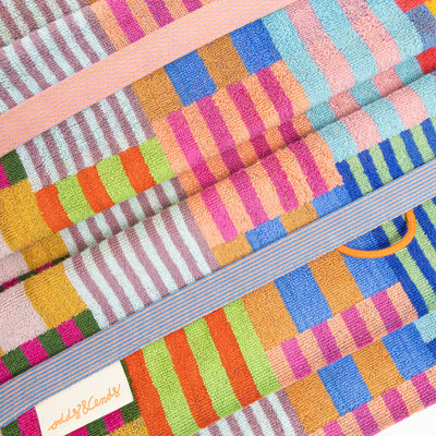 Foekje Fleur Bath Towel 73 Tulip Quilt – eco-friendly 100% cotton towel from the Odds & Ends collection, made in Portugal with recycled dyed yarns