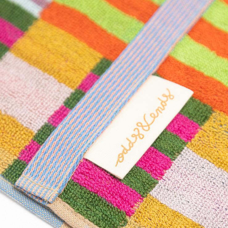 Foekje Fleur Bath Towel 73 Tulip Quilt – eco-friendly 100% cotton towel from the Odds & Ends collection, made in Portugal with recycled dyed yarns