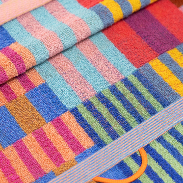 Foekje Fleur Bath Towel 73 Tulip Quilt – eco-friendly 100% cotton towel from the Odds & Ends collection, made in Portugal with recycled dyed yarns