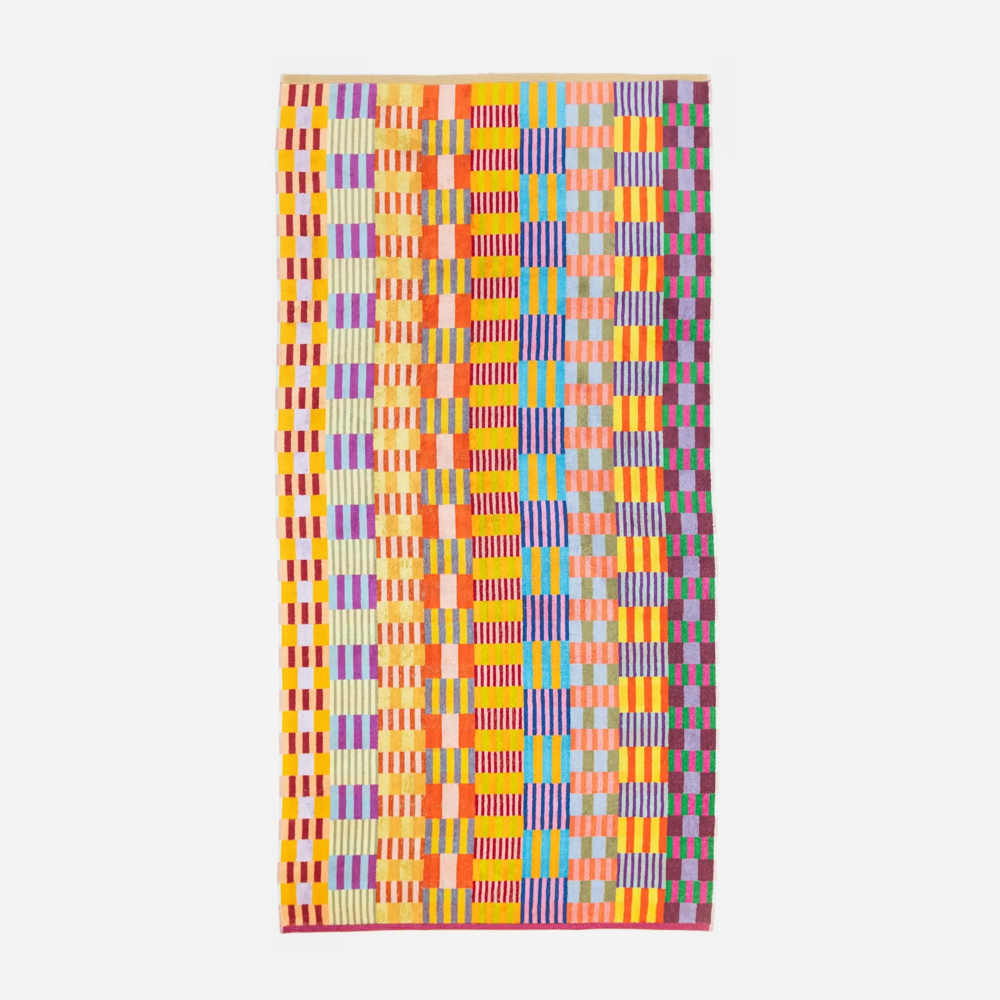 Foekje Fleur beach towel #66 Tulip Quilt – sustainable organic cotton towel with tulip quilt design