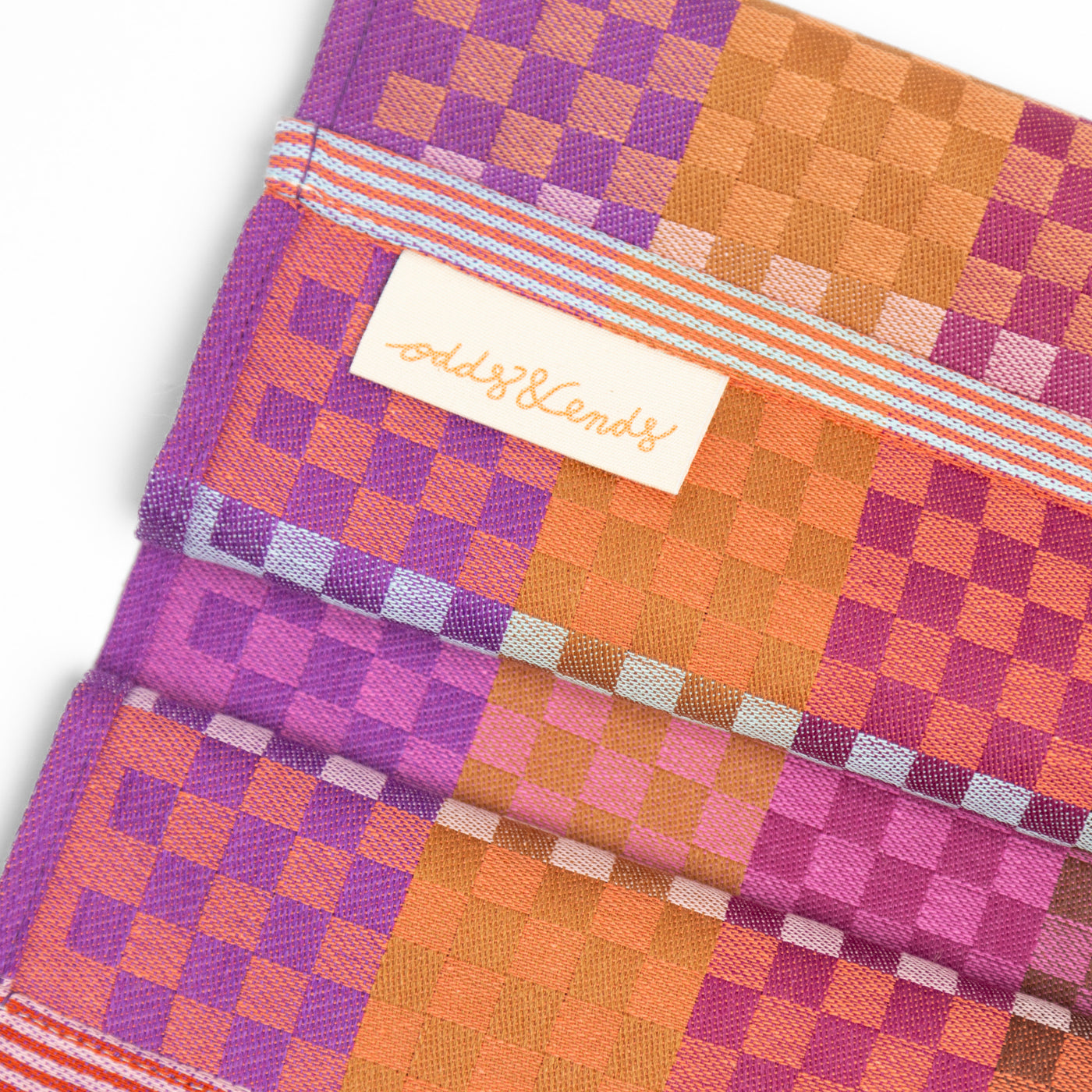 Foekje Fleur Tea Towel #86A Checkered Check – eco-friendly 100% cotton tea towel from the Odds & Ends collection, made in Portugal with leftover dyed yarns