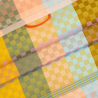 Foekje Fleur Tea Towel #87B Checkered Check – eco-friendly 100% cotton tea towel from the Odds & Ends collection, made in Portugal with leftover dyed yarns