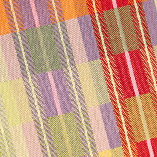 Foekje Fleur tea towel 60C basket in colorful woven design, made from surplus cotton yarns, 50 x 70 cm, sustainable and made in Portugal