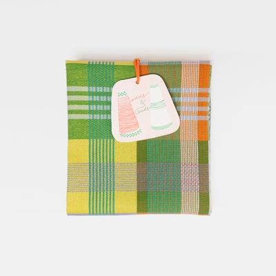 Colorful cotton tea towel made from leftover yarns – 50×70 cm – Foekje Fleur – made in Portugal