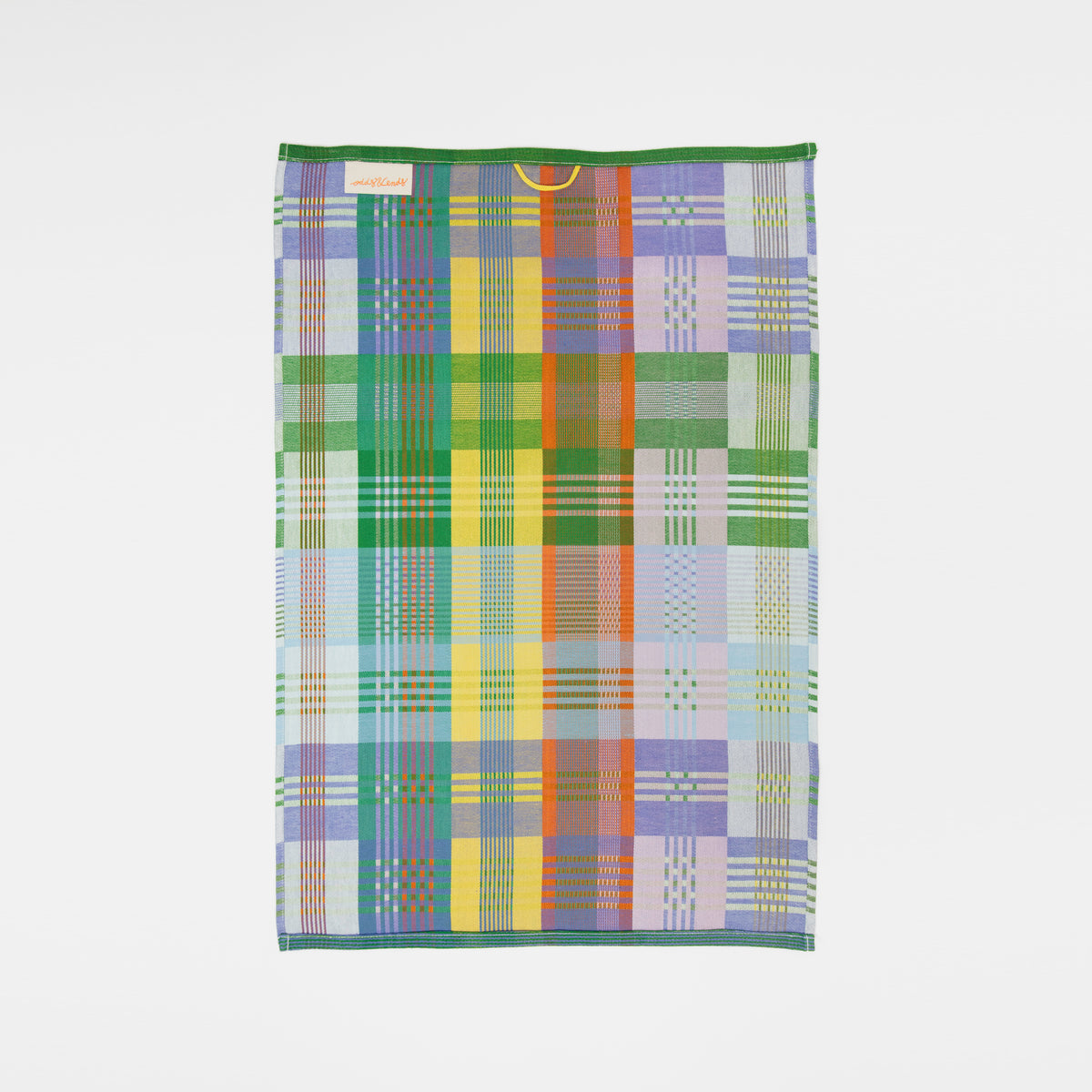 Colorful cotton tea towel made from leftover yarns – 50×70 cm – Foekje Fleur – made in Portugal