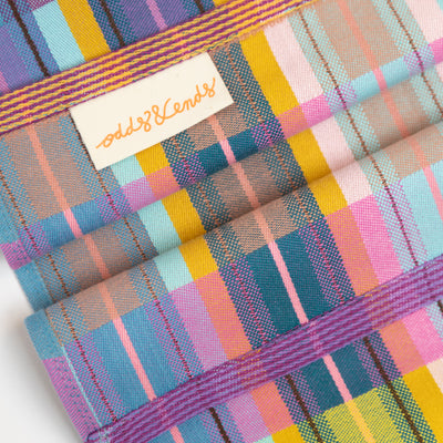 Foekje Fleur tea towel #92B – colourful cotton tea towel made from industry leftover yarns