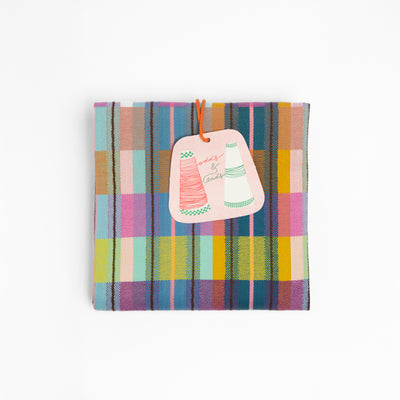 Foekje Fleur tea towel #92B – colourful cotton tea towel made from industry leftover yarns