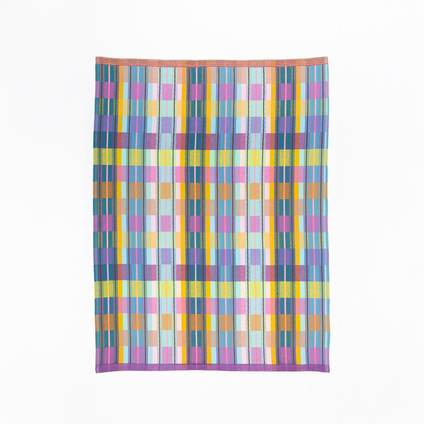 Foekje Fleur tea towel #92B – colourful cotton tea towel made from industry leftover yarns