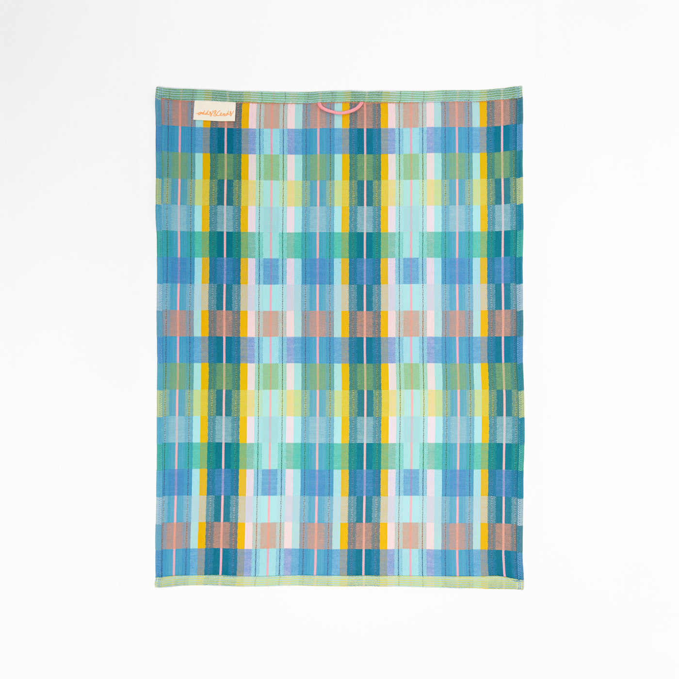 Foekje Fleur tea towel #92B – colourful cotton tea towel made from industry leftover yarns