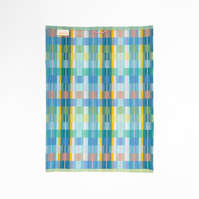 Foekje Fleur tea towel #92B – colourful cotton tea towel made from industry leftover yarns