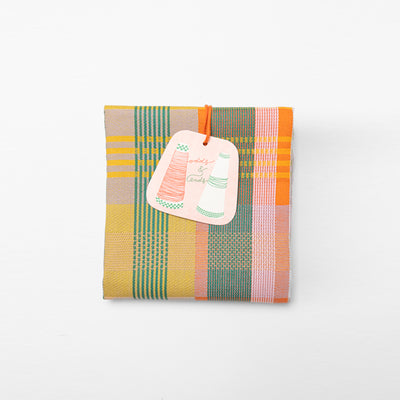 Colorful cotton tea towel made from leftover yarns – 50×70 cm – Foekje Fleur – made in Portugal