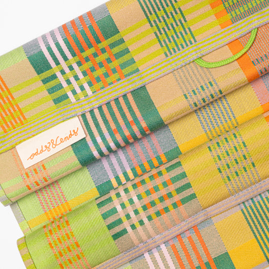 Colorful cotton tea towel made from leftover yarns – 50×70 cm – Foekje Fleur – made in Portugal
