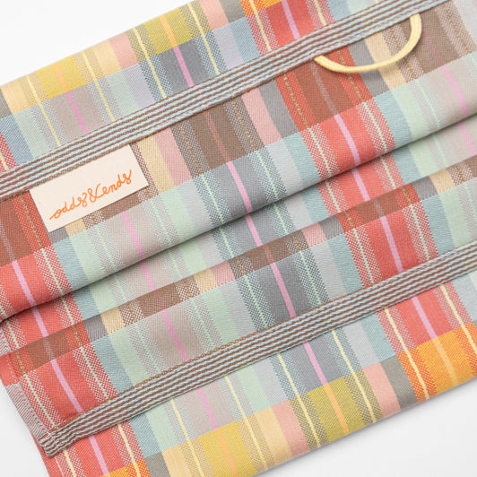 Foekje Fleur tea towel 60A basket in colorful woven design, made from surplus cotton yarns, 50 x 70 cm, sustainable and made in Portugal