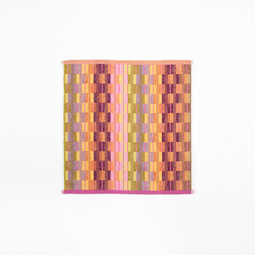 Foekje Fleur kitchen towel 59 basket in colorful woven pattern, made from deadstock cotton yarns, 50 x 50 cm, eco-friendly and made in Portugal