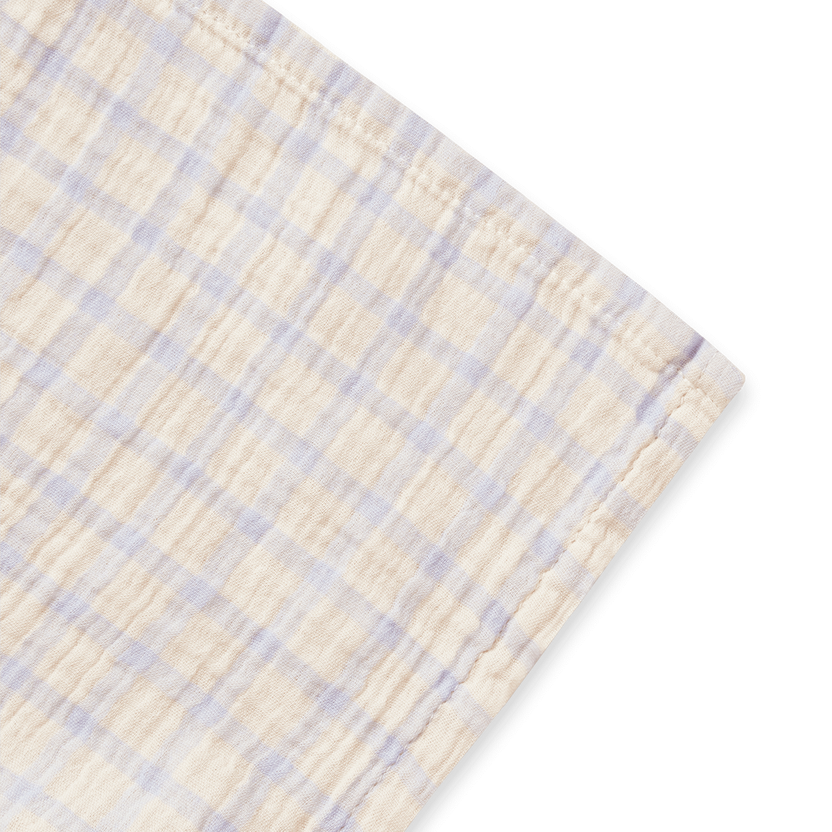 Garbo & Friends swaddle blanket made from premium cotton muslin, 110x110 cm, featuring a textured, soft, and lightweight design with signature patterns, perfect for swaddling, stroller use, or daytime naps.