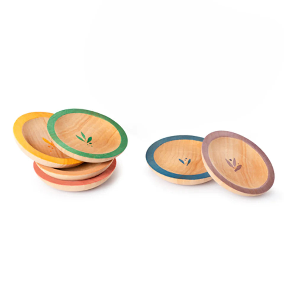 Grapat wooden dishes set for sorting and imaginative play with small objects