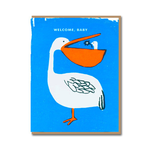 Klang und Kleid - Greeting Card Egg Press Pelican Baby Congrats
