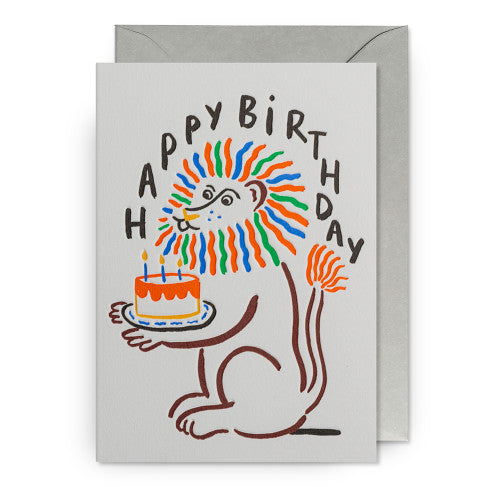 Klang und Kleid - Greeting Card Marie Assénat (Birthday Lion Cake)