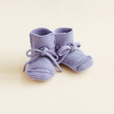 HVID Knitted Baby Booties made of extra fine Italian merino wool in a charming cotton bag