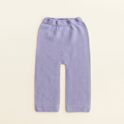 HVID seamless knitted baby pants in extra fine Italian merino wool with a soft elastic waistband and diaper-friendly crotch design in lilac