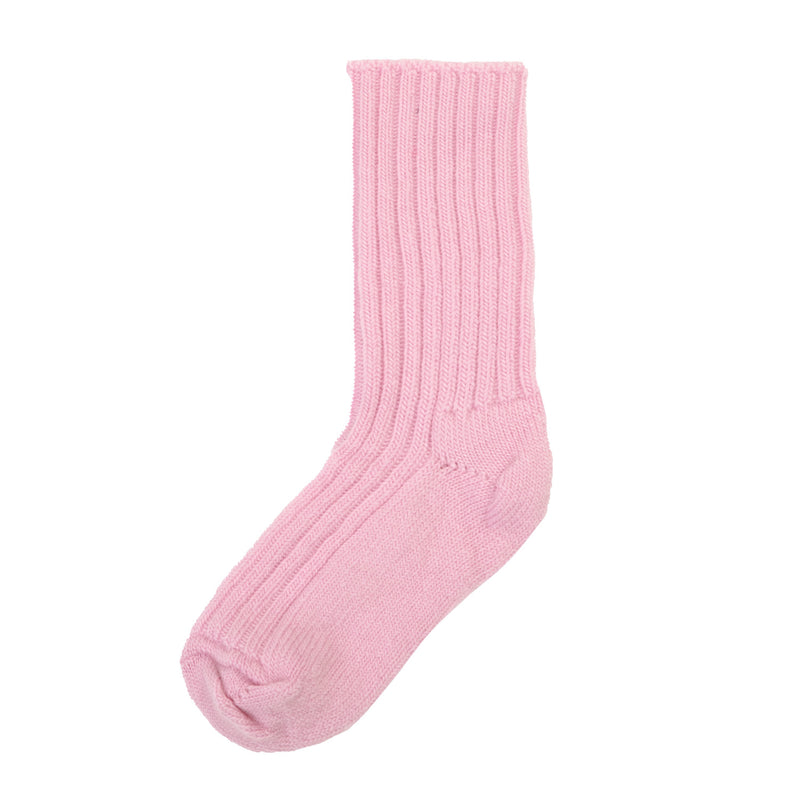 Chunky knitted wool socks by Joha in soft rosa – warm and breathable baby wool socks for cozy winter comfort.