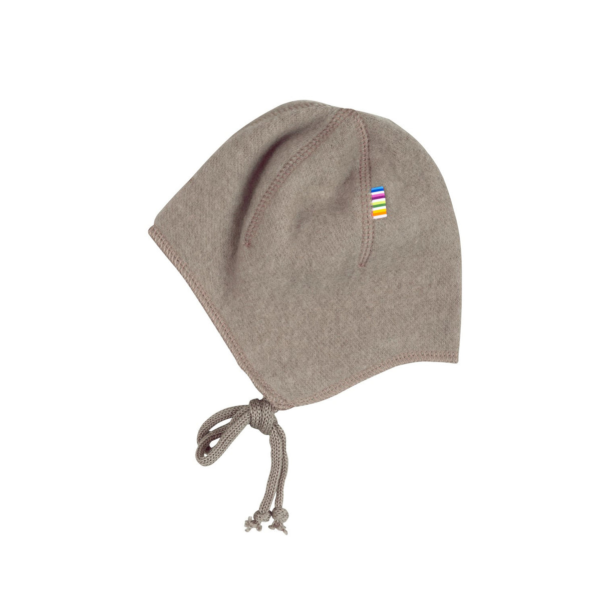 sesame colored wool hat, bonnet for babies by Joha, soft double-layered design with snug fit