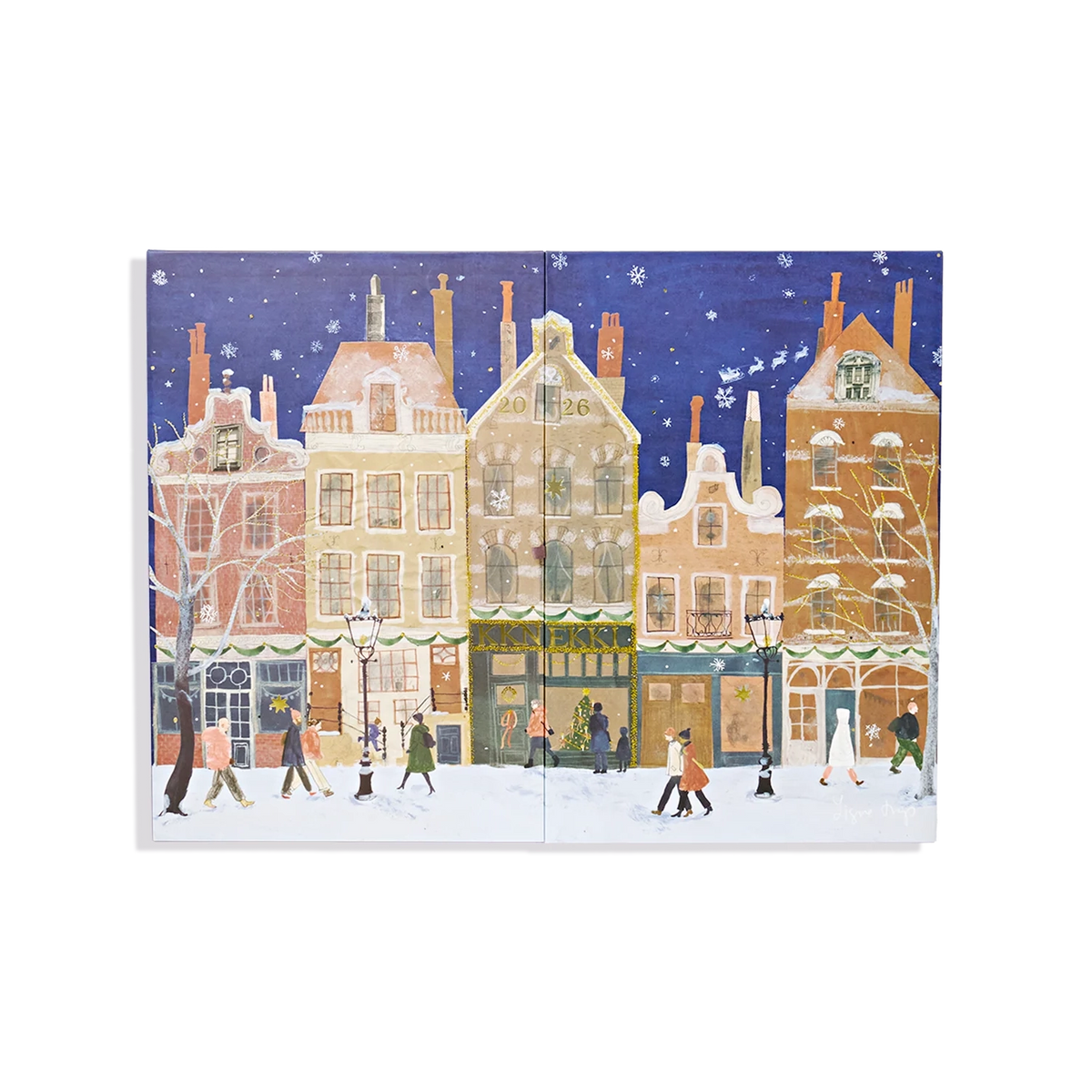 KKNEKKI Advent Calendar 2026 with 41 hair ties and Christmas in Amsterdam artwork by Signe Torp