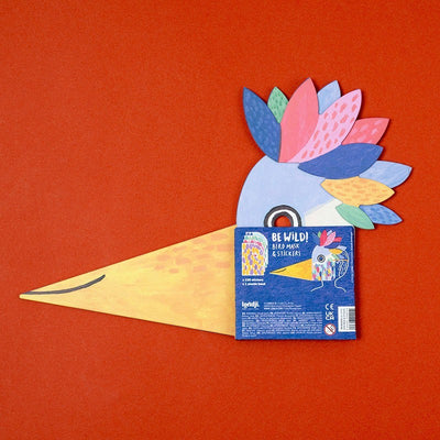 BE WILD! Bird Mask with 150 Stickers by Londji, sustainable and creative toy for children, made from recycled cardboard.