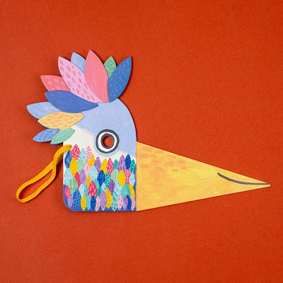 BE WILD! Bird Mask with 150 Stickers by Londji, sustainable and creative toy for children, made from recycled cardboard.